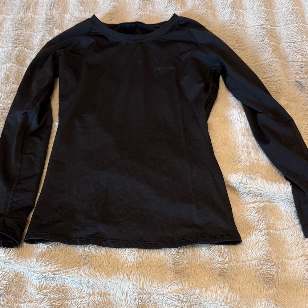 Activewear Black Long Sleeve Women's Top
